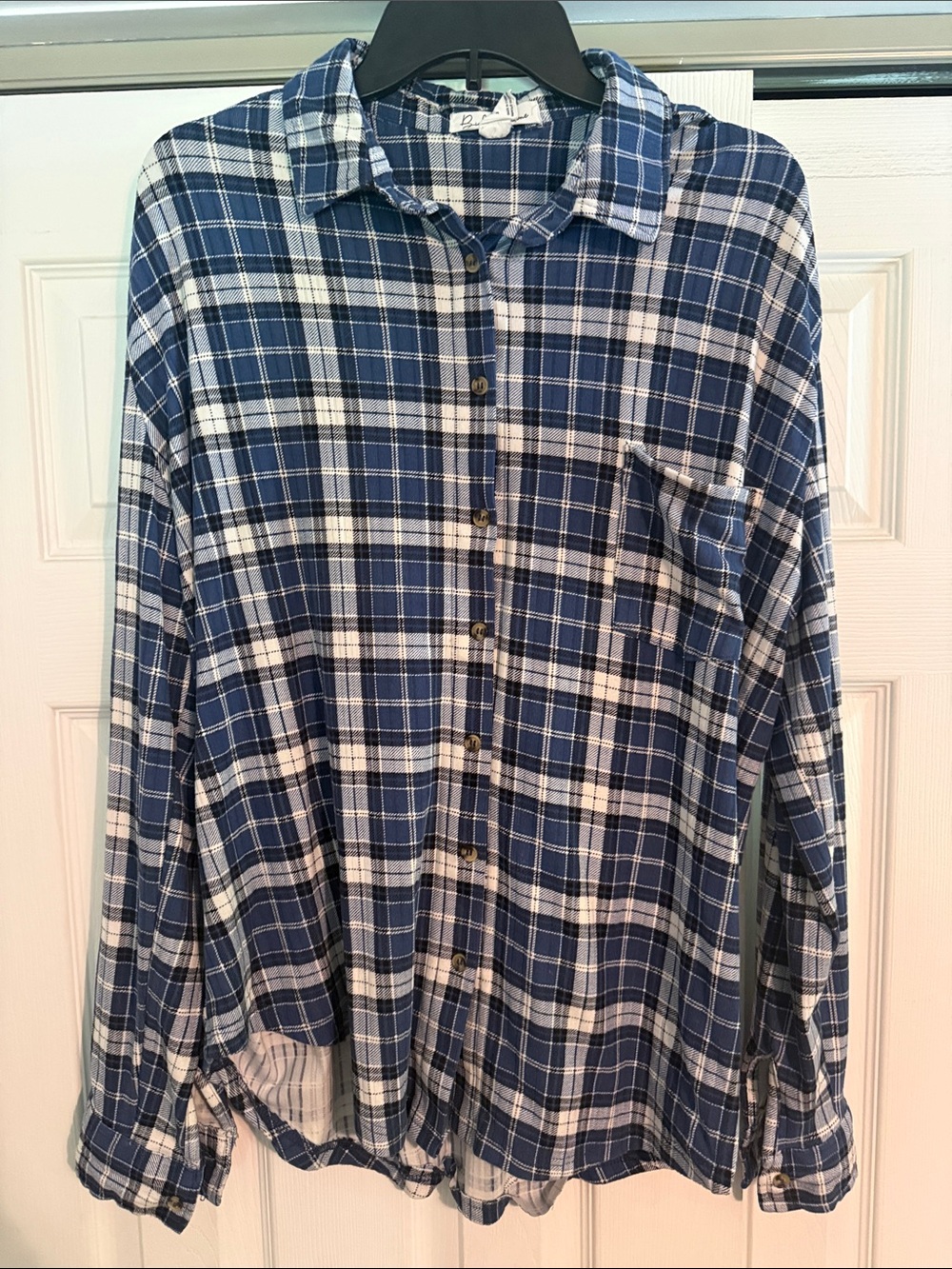 Classic Blue Plaid Button-Down Shirt